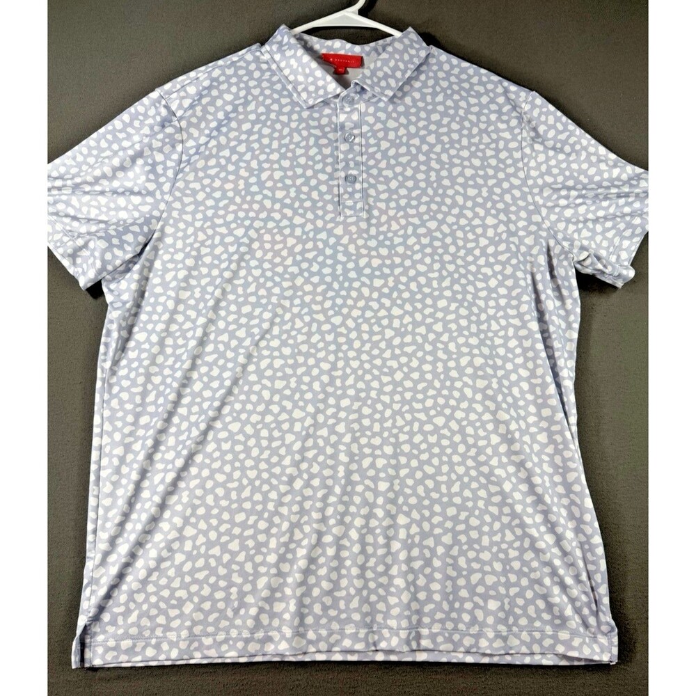 Redvanly Polo Shirt Mens XL Grey Animal Print Abstract Stretch Golf Performance